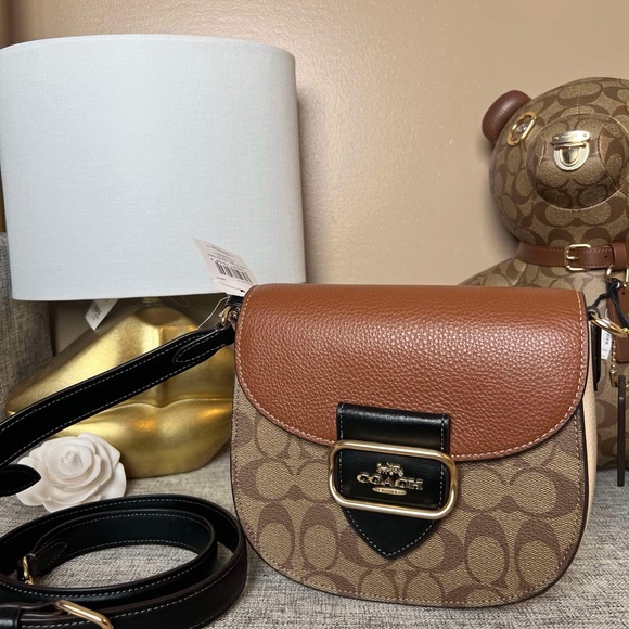 Coach Handbags - $179(NWT) Coach Morgan Saddle Bag in Color block Signature Canvas